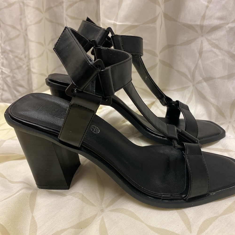 Truffle Collection black Heeled Sandals at ASOS